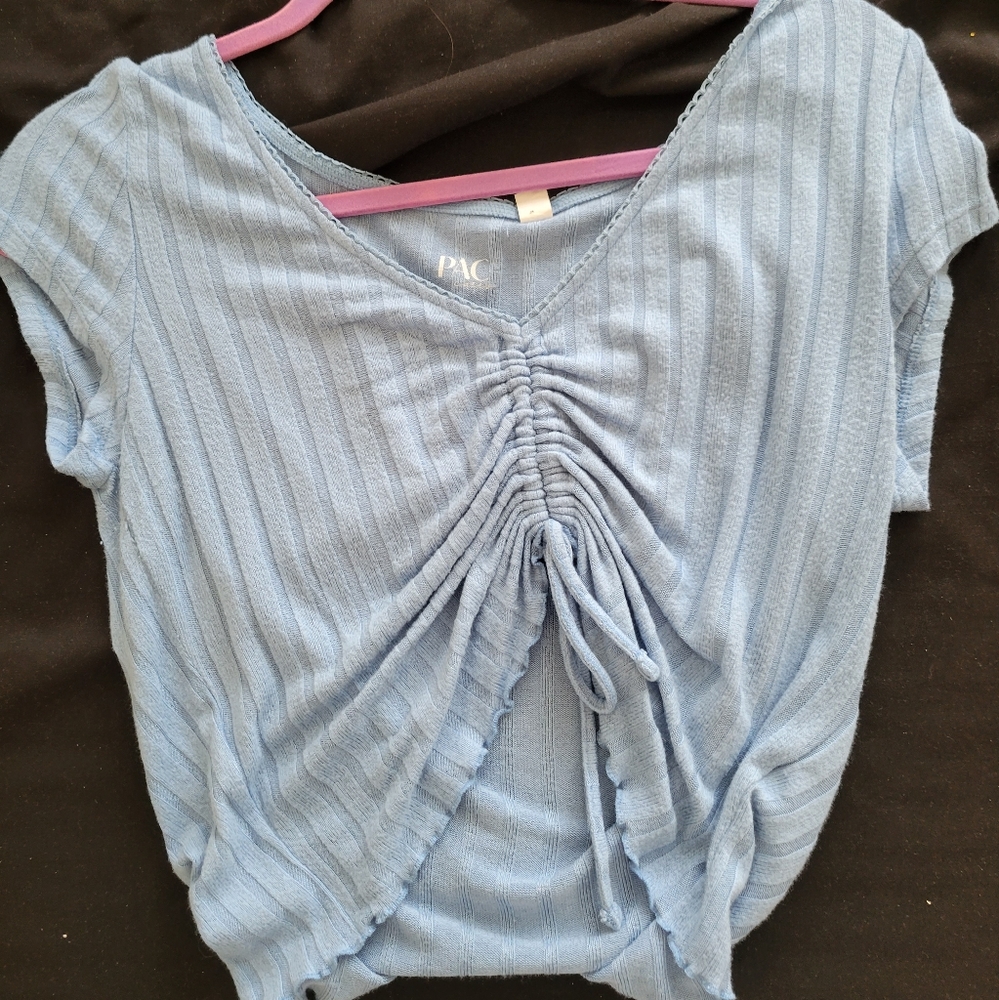 Light Blue Pacsun Scrunched Top